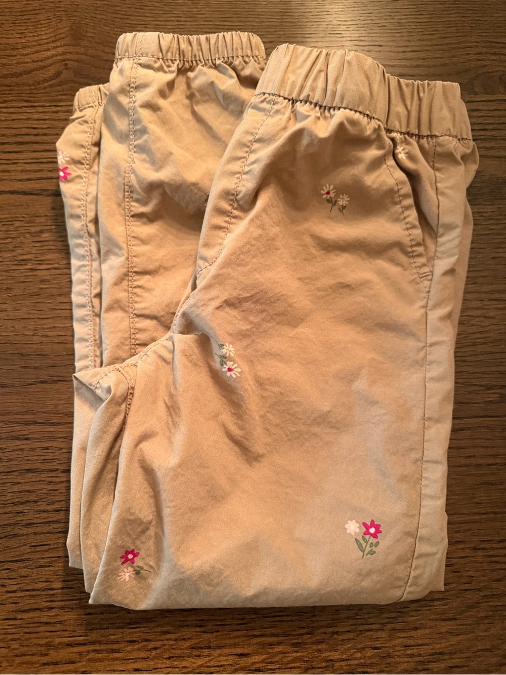babyGap Beige Floral Embroidered Pull-On Pants